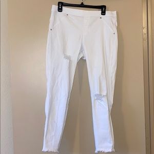 Ripped white jeggings